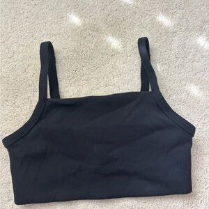Aerie Black Ribbed Sports Bra